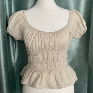 Cream Ruffled top